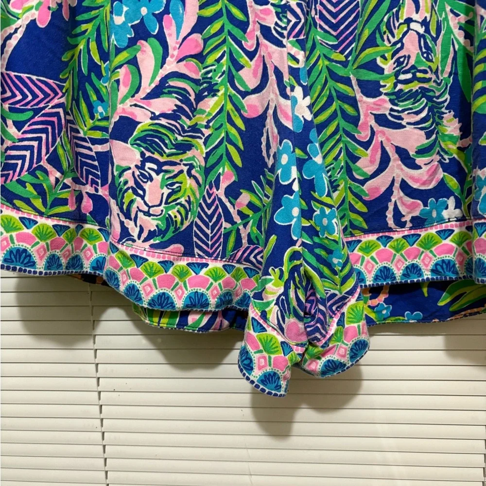 Lilly Pulitzer Strapless Rikki Tropical Floral Tiger Print Romper - Picture 7 of 11